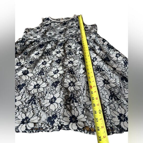 Ann Taylor LOFT Lace Sheath Dress Knee Length Sleeveless Womens 16 Black Beige - Picture 9 of 10